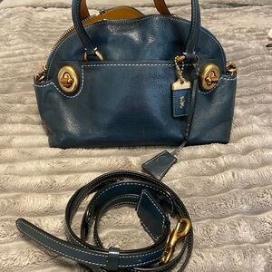 Elegant Blue Leather Handbag